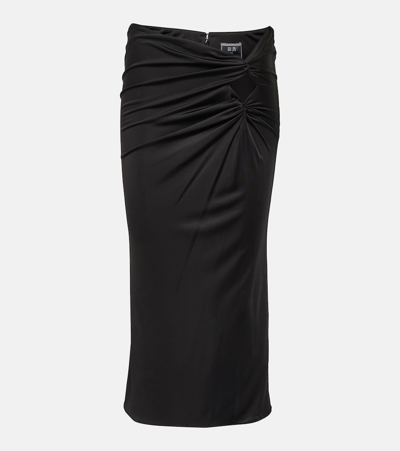 VERSACE X DUA LIPA GATHERED JERSEY MIDI SKIRT