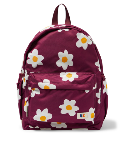 Bobo Choses Kids' Floral-print Logo-patch Backpack In Purple