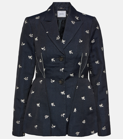 Erdem Floral Single-breasted Blazer In Blue