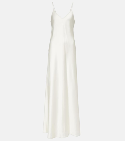 The Row Guinever Silk-satin Maxi Dress In White