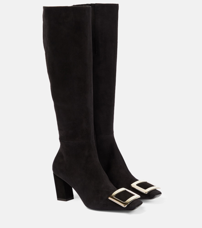 ROGER VIVIER BELLE VIVIER SUEDE KNEE-HIGH BOOTS