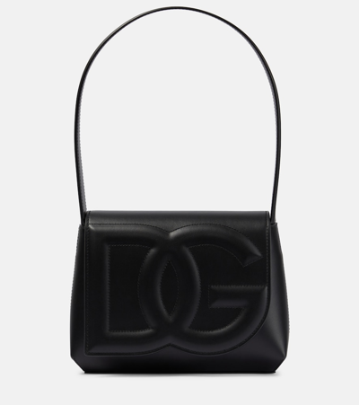 Dolce & Gabbana Dg Leather Shoulder Bag In Black