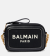 BALMAIN B-ARMY CANVAS AND LEATHER SHOULDER BAG