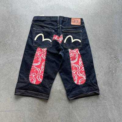Short Evisu Noir Multicolore Taille XL – Coton, Style Y2K Streetwear Japonais
