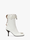Jw Anderson Padlock Ankle Boots In White