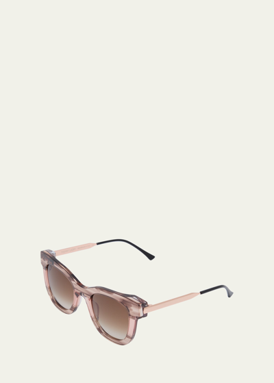 Thierry Lasry Sexxxy Square Acetate & Metal Sunglasses In Pinkbrn