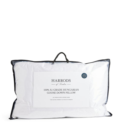 Harrods Of London Soft Hungarian Goose Down Pillow (50cm X 75cm) In White