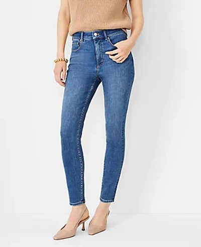 Ann Taylor Petite Sculpting Pocket High Rise Skinny Jeans In Classic Indigo Wash