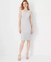 Ann Taylor The Double V Seamed Sheath Dress In Bi-stretch In Pebble Grey Melange