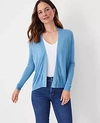 Ann Taylor Petite Lightweight Open Cardigan In Fresh Water