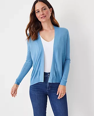 Ann Taylor Petite Lightweight Open Cardigan In Fresh Water