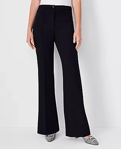 Ann Taylor The Flare Trouser Pant In Double Crepe In Black