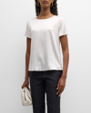Emporio Armani White Stretch Silk T-shirt With Rear Key-hole In White