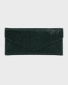 Judith Leiber Envelope Beaded Clutch Bag In Ebonized Forest