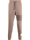Thom Browne Wool Loopback 4-bar Sweatpants In Brown