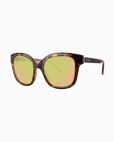 Lilly Pulitzer Aura Sunglasses In Dark Tortoise Llamaste