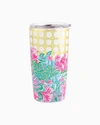Lilly Pulitzer Stainless Steel Insulated Tumbler In Amalfi Blue Leaf It Wild