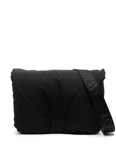 Loewe Logo-plaque Padded Shoulder Bag In Black