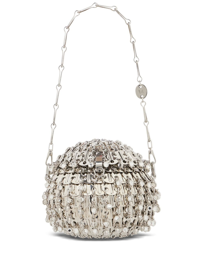 Rabanne 1969 Party Ball Disc Bag In Silver