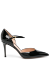 Gianvito Rossi Piper Anklet Patent-leather Pumps In Black