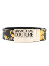 VERSACE JEANS COUTURE LOGO-BUCKLE LEATHER BELT
