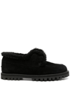 LE SILLA YACHT SHEARLING-LINING SUEDE LOAFERS