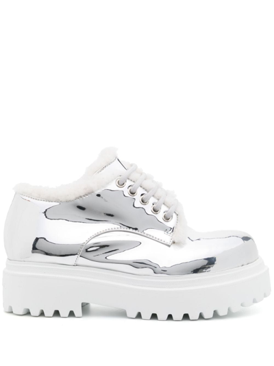 Le Silla Ranger Lace-up Shoes In Silver