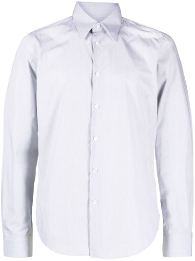 Lanvin Grid-pattern Cotton Shirt In Grey