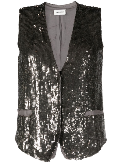 P.a.r.o.s.h V-neck Sequined Vest In Grey