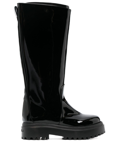Le Silla Ranger High-shine Boots In Black