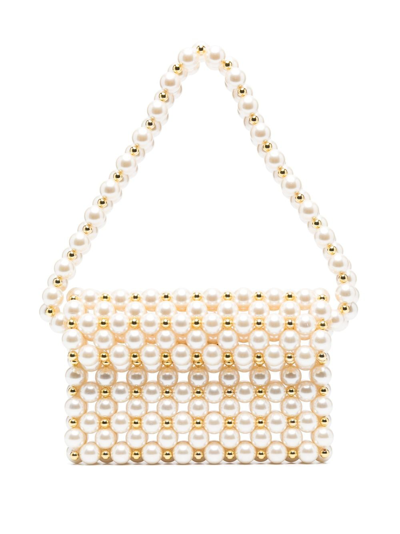 Vanina Les Reveries Faux-pearls Shoulder Bag In Neutrals