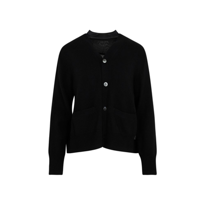 Sacai Panelled Pleated Button In Black