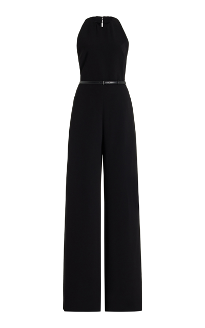 Max Mara Alfa Wide-leg Cady Jumpsuit In Black