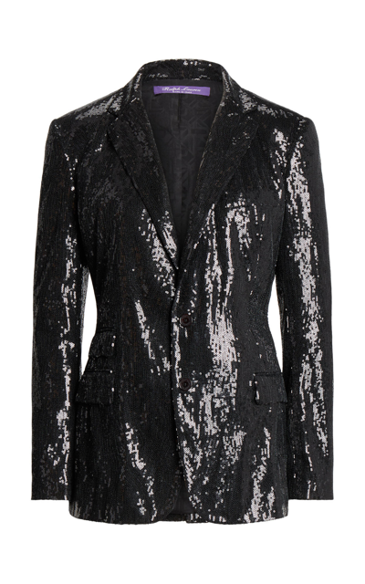 Ralph Lauren Odera Sequin Embellished Blazer Jacket In Black