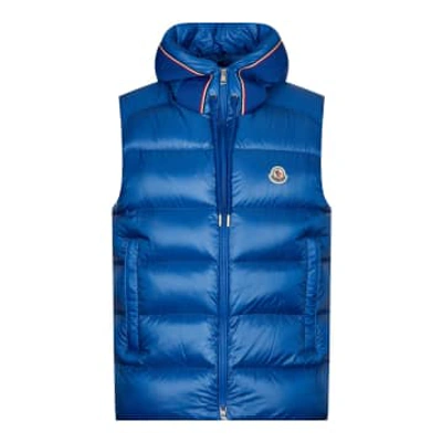 Moncler Basic Luiro Padded Vest In Blue