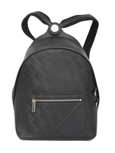 Fendi Chiodo Shadow Diagonal Backpack In Black