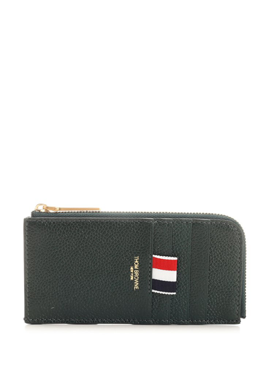 Thom Browne Zipped Wallet In Green
