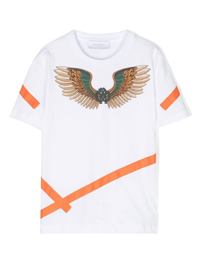 Roberto Cavalli Junior Kids' Graphic-print Cotton T-shirt In White