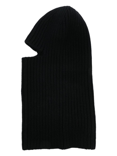 Lardini Ribbed-knit Pull-on Style Balaclava In Black