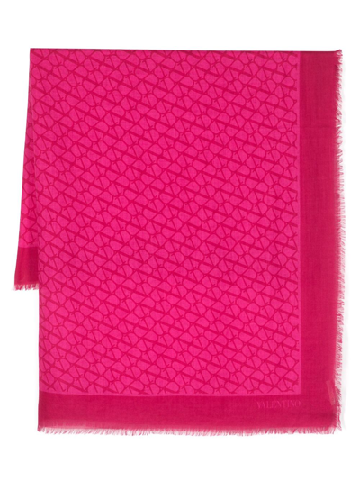 Valentino Toile Iconographe Cashmere Blend Scarf In Pink
