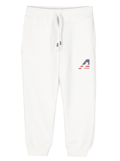 Autry Kids' Logo-print Cotton Trousers In White