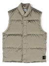 STONE ISLAND JUNIOR LOGO-PATCH PADDED GILET