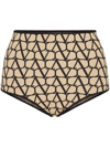Valentino Toile Iconographe Crepe Couture Shorts In Brown