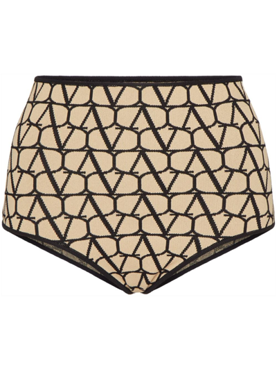 Valentino Toile Iconographe Shorts In E21 Beige/nero