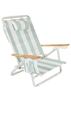 BUSINESS & PLEASURE CO. HOLIDAY TOMMY CHAIR SAGE CAPRI STRIPE