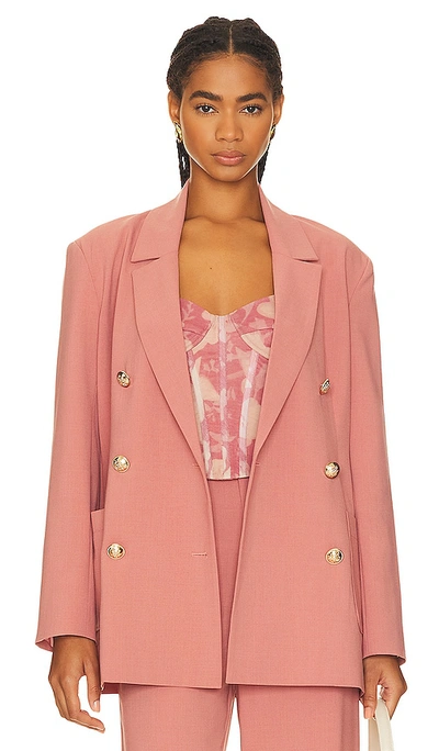 Bardot Devita Double Breasted Blazer In Pink