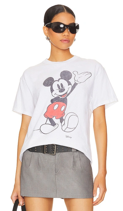 Junk Food Waving Mickey Tee In White
