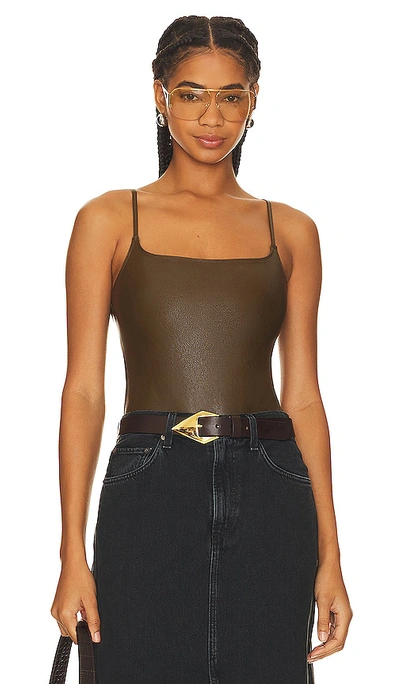 Commando Faux Leather Cami Bodysuit In Cadet