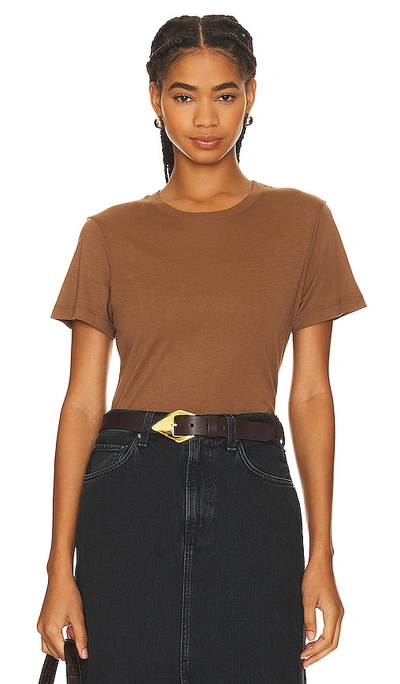 Agolde Annise Slim Crewneck Tee In Brown