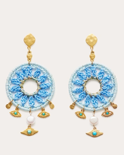 Ramy Brook Kira Evil Eye Earrings In Blue